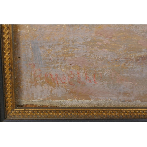 804 - View of an Eastern landscape, signed Bonello, early C20th, oil on canvas loosely laid down, 39 x 48c... 