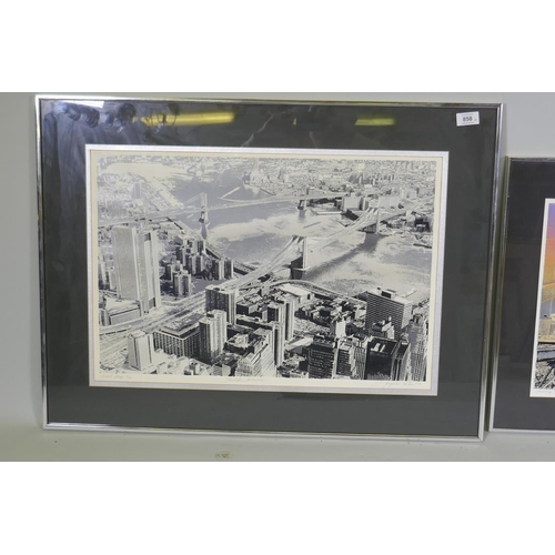 887 - Jacqueline Tateur, Views of New York City, Metallic Metropolis, serigraph, artist's proof, 5/50, sig... 