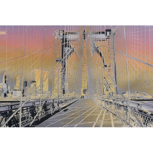 887 - Jacqueline Tateur, Views of New York City, Metallic Metropolis, serigraph, artist's proof, 5/50, sig... 