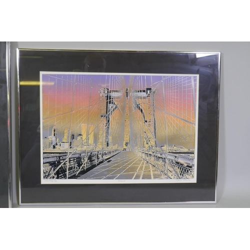 887 - Jacqueline Tateur, Views of New York City, Metallic Metropolis, serigraph, artist's proof, 5/50, sig... 