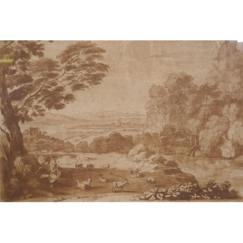 894 - After Claude le Lorrain, two plates from the Liber Veritatis, after original drawings in the collect... 