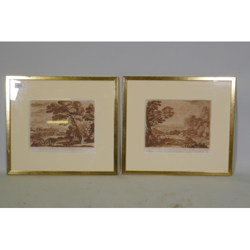 894 - After Claude le Lorrain, two plates from the Liber Veritatis, after original drawings in the collect... 