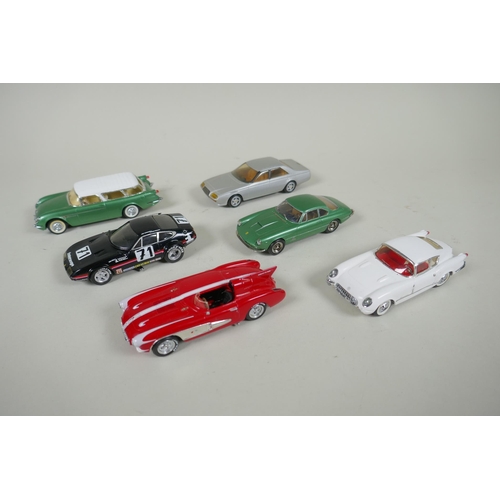 102 - Six Provence Moulage 1:43 scale kit built model cars, including a Chevrolet Corvette SR2, a Chevrole... 