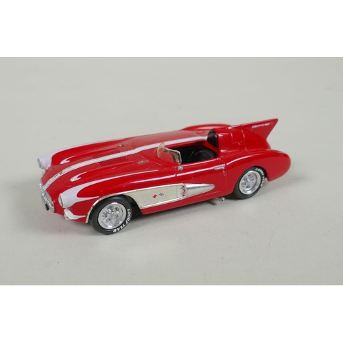 102 - Six Provence Moulage 1:43 scale kit built model cars, including a Chevrolet Corvette SR2, a Chevrole... 