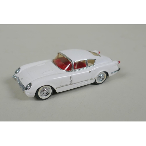 102 - Six Provence Moulage 1:43 scale kit built model cars, including a Chevrolet Corvette SR2, a Chevrole... 