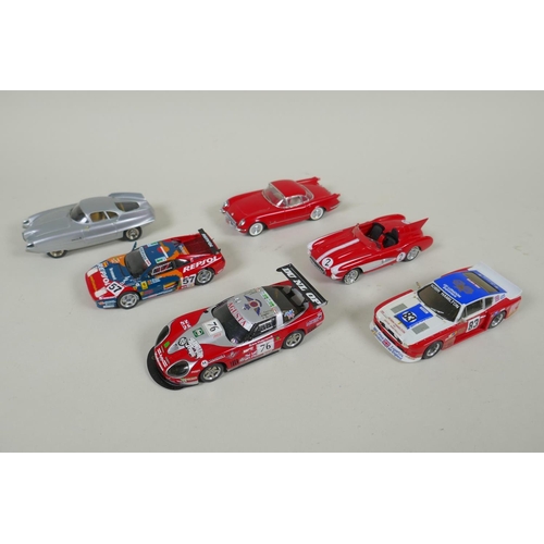 103 - Six Provence Moulage 1:43 scale kit built model cars, including a Chevrolet Corvette V8 Team Augusta... 