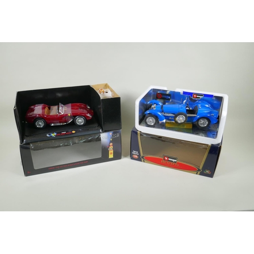 104 - A Burago 1/18 scale model Bugatti Type 59 1934, and a Collezione Classico 1/18 scale model Ferrari 2... 