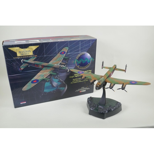 105 - A Corgi Aviation Archive Sights & Sounds diecast 1:72 scale Avro Lancaster Mk III (Special), AJ-... 