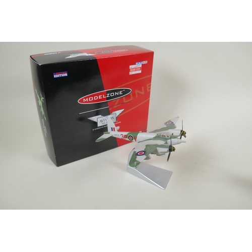 112 - Five Corgi limited edition diecast 1:72 scale model aircraft, including an Aviation Archive World Wa... 