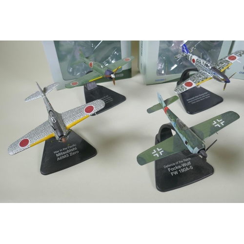 113 - Eight Oxford Aviation 1:72 scale model aircraft, including Nakaijma Ki43, Kawasaki Hien (Tony) Ki61,... 