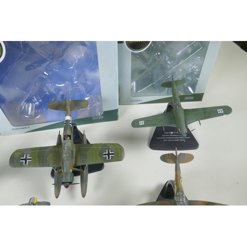 113 - Eight Oxford Aviation 1:72 scale model aircraft, including Nakaijma Ki43, Kawasaki Hien (Tony) Ki61,... 