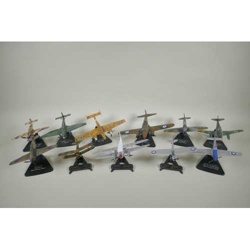 114 - Eleven Oxford Aviation 1:72 scale model aircraft, including a Messerschmitt BF 110G, a Messerschmitt... 