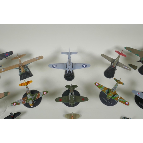 115 - Thirteen assorted 1:72 scale model aircraft including Corgi, Hobby Master, Falcon Models etc, four w... 