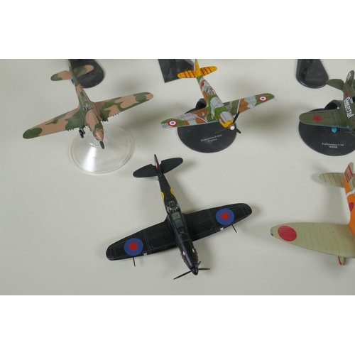 115 - Thirteen assorted 1:72 scale model aircraft including Corgi, Hobby Master, Falcon Models etc, four w... 