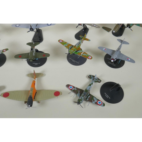 115 - Thirteen assorted 1:72 scale model aircraft including Corgi, Hobby Master, Falcon Models etc, four w... 