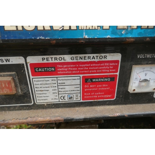 1175 - A 5.5hp 2.3KVA 230Volt petrol generator, 60 x 45 x 43cm