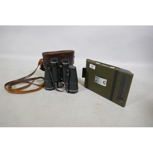 126 - A Minneapolis-Honeywell WWII periscope M6 1944, 28 x 17cm, and a pair of Hilkinson 10 x 50 field gla... 