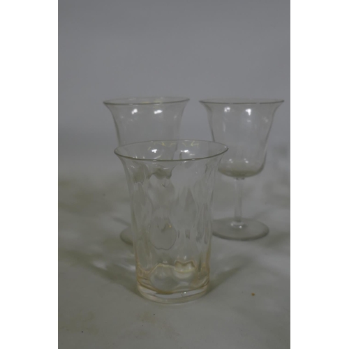 130 - A quantity of drinking glasses, Webb's tumblers, wine,  liqueur and brandy