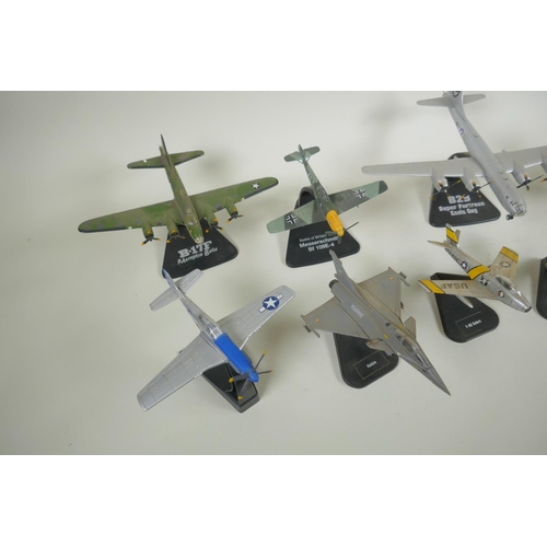 157 - Five Atlas Editions diecast model aircraft including B29 Super Fortress Enola Gay, B-17F Memphis Bel... 