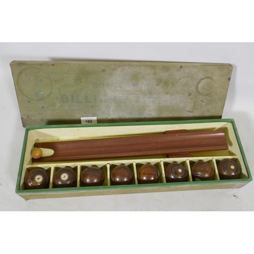 182 - The Royal Game of Billiard Bowls by Taylor-Rolf, in original box, 48cm long