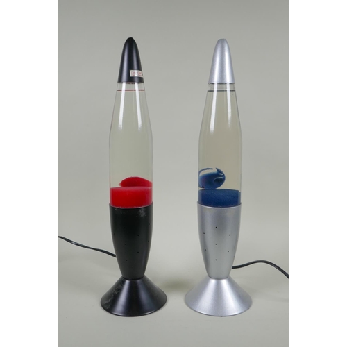 207 - A pair of retro Lloytron lava lamps, 45cm high