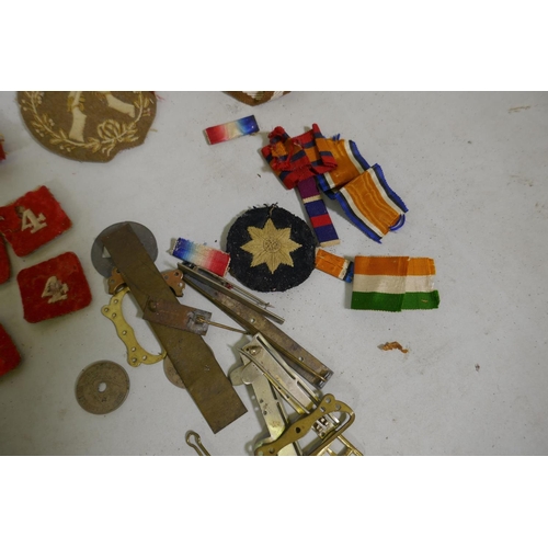 257 - Regimental cap/shako badges and military buttons, Middlesex Regiment, Royal Engineers, Kings Bordere... 