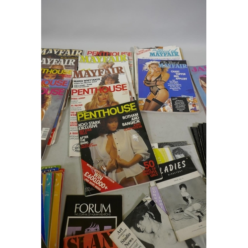 267 - A collection of erotic magazines and booklets, from the 1950s-1980s, Mayfair, Penthouse, various vol... 