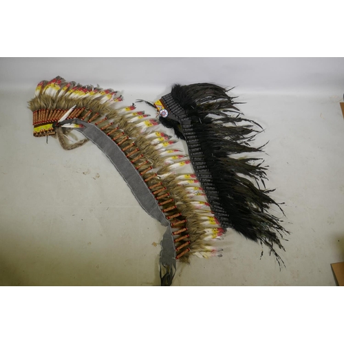 269 - A Native American replica headdress, and another