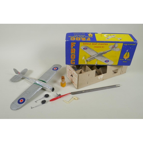 271 - A vintage Frog single seat Fighter Mk V model aircraft, in original box, appears complete