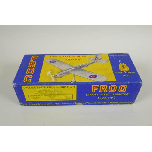 271 - A vintage Frog single seat Fighter Mk V model aircraft, in original box, appears complete