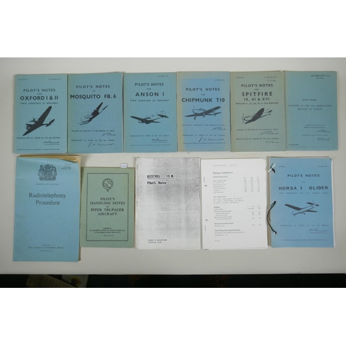 278 - A collection of Air Ministry and R.A.F. Pilot's Notes books for various aircraft, largest 15 x 24cm