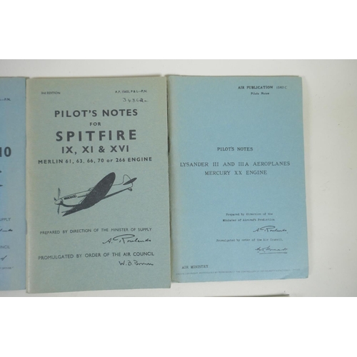 278 - A collection of Air Ministry and R.A.F. Pilot's Notes books for various aircraft, largest 15 x 24cm