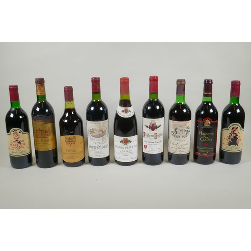 42 - Nine 1980s bottles of red wine to include Bouchard Pere & Fils-Volnay Clos des Chenes Premier Cr... 