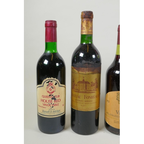 42 - Nine 1980s bottles of red wine to include Bouchard Pere & Fils-Volnay Clos des Chenes Premier Cr... 