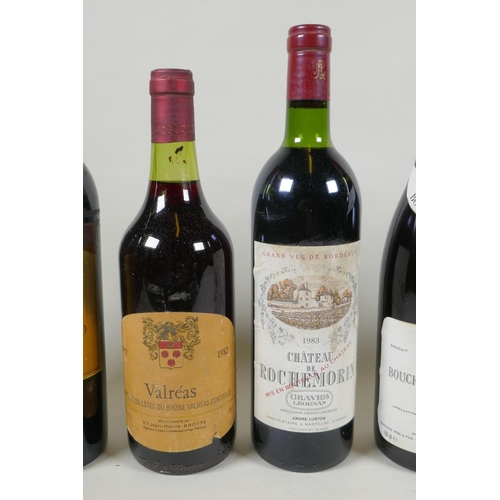 42 - Nine 1980s bottles of red wine to include Bouchard Pere & Fils-Volnay Clos des Chenes Premier Cr... 