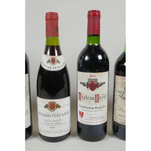 42 - Nine 1980s bottles of red wine to include Bouchard Pere & Fils-Volnay Clos des Chenes Premier Cr... 