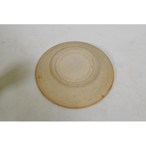 76 - Bryan Newman for Aller Studio Pottery, ceramic charger, 36cm diameter