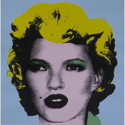 824 - After Banksy, Kate Moss, limited edition copy screen print No 290/500, by the West Country Prince, 5... 