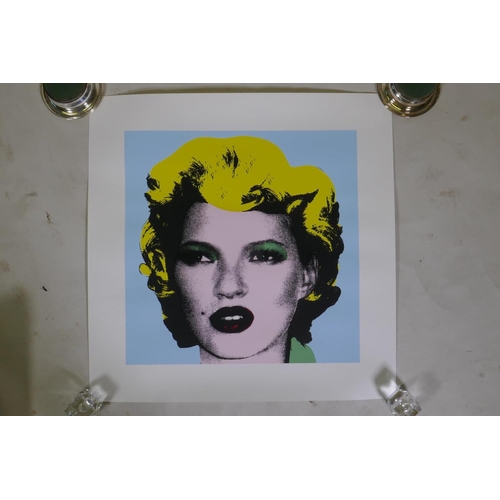 824 - After Banksy, Kate Moss, limited edition copy screen print No 290/500, by the West Country Prince, 5... 