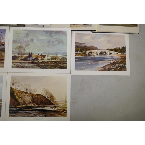 825 - Rowland Hilder, (American, 1905-1993), a large quantity of prints, loose and in albums, and two art ... 