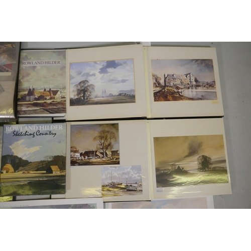 825 - Rowland Hilder, (American, 1905-1993), a large quantity of prints, loose and in albums, and two art ... 