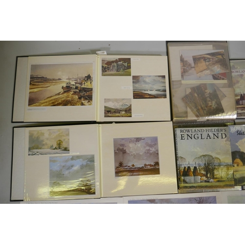 825 - Rowland Hilder, (American, 1905-1993), a large quantity of prints, loose and in albums, and two art ... 