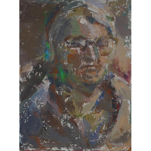 834 - Portrait study, signed Walker (Ethel Walker?), oil on board, 40 x 30cm