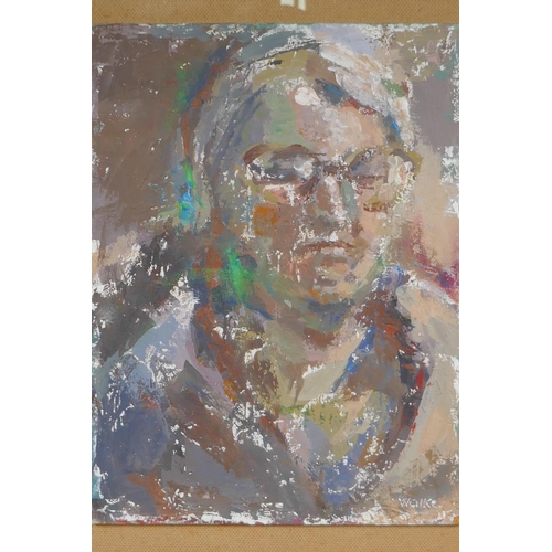 834 - Portrait study, signed Walker (Ethel Walker?), oil on board, 40 x 30cm