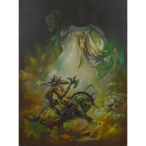 858 - After Frank Frazetta, (American, 1928-2010), Reassembled Man, The Apparition, and Escape on Venus, t... 