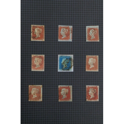 87 - An album of C19th to early C20th British stamps to include a Penny Black with four good margins and ... 