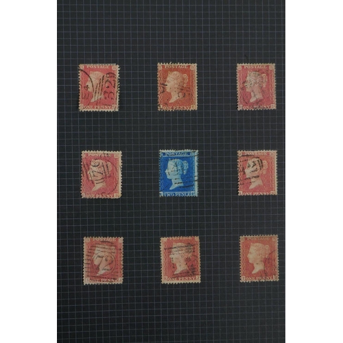 87 - An album of C19th to early C20th British stamps to include a Penny Black with four good margins and ... 