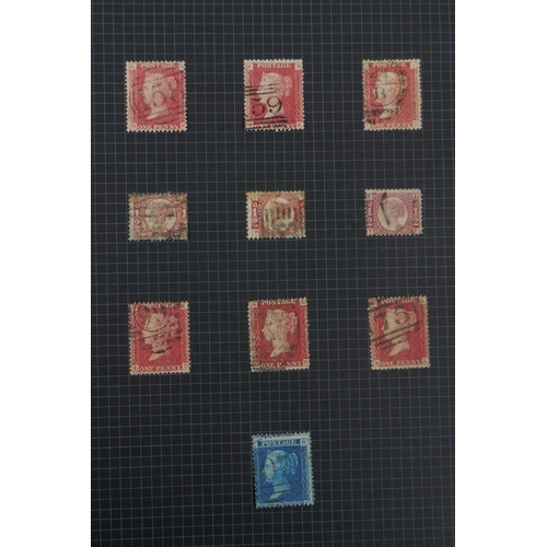 87 - An album of C19th to early C20th British stamps to include a Penny Black with four good margins and ... 