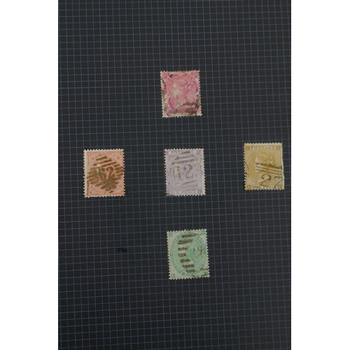 87 - An album of C19th to early C20th British stamps to include a Penny Black with four good margins and ... 