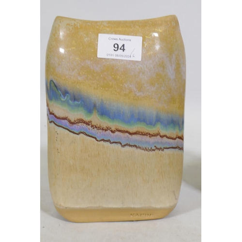 94 - A Gres du Berry French studio pottery jug, 13cm high, Kamini Pottery lustre glazed vases etc